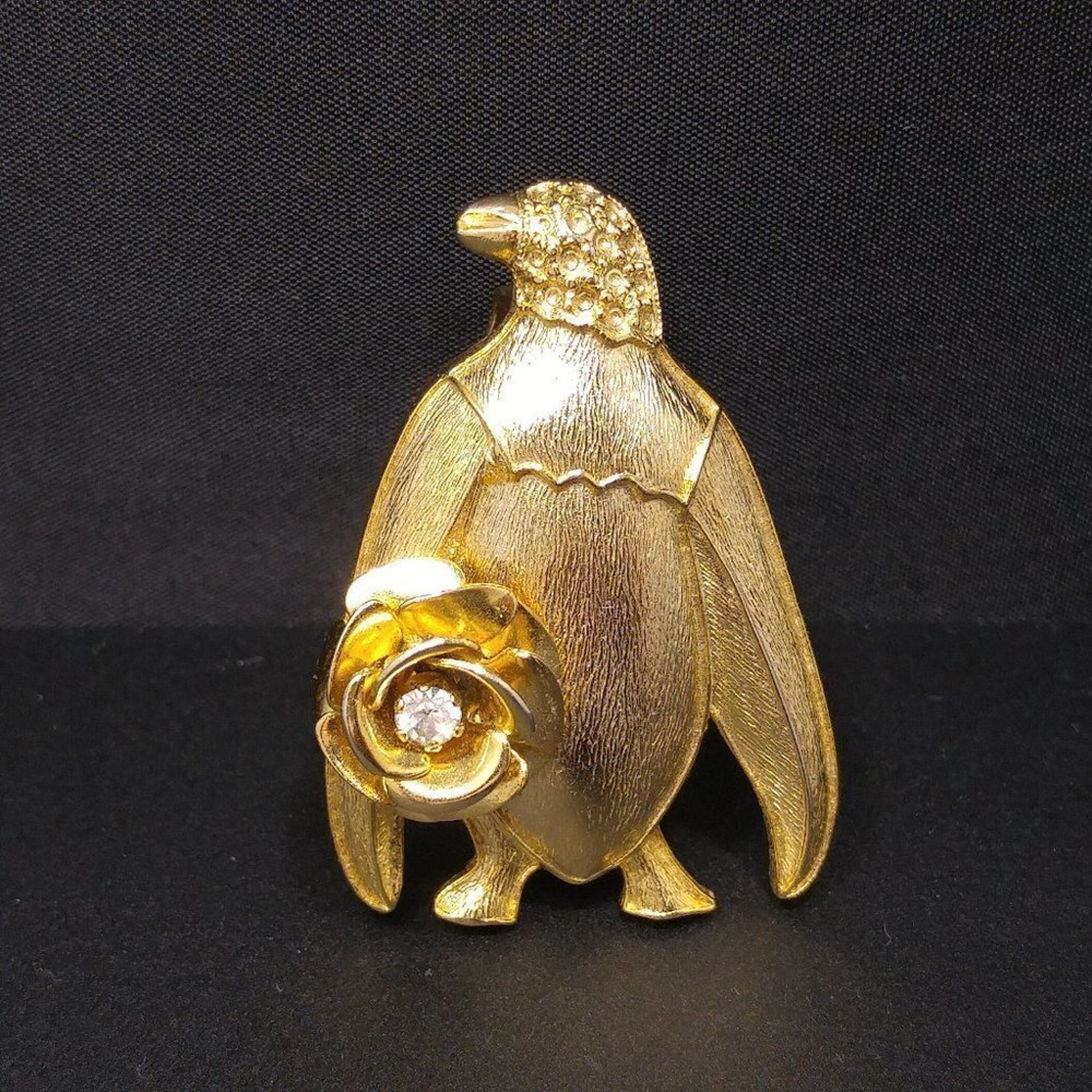 Kirks Folly Penguin Scarf Pin Necklace Enhancer Gold Plated 1 12 Inches 29$